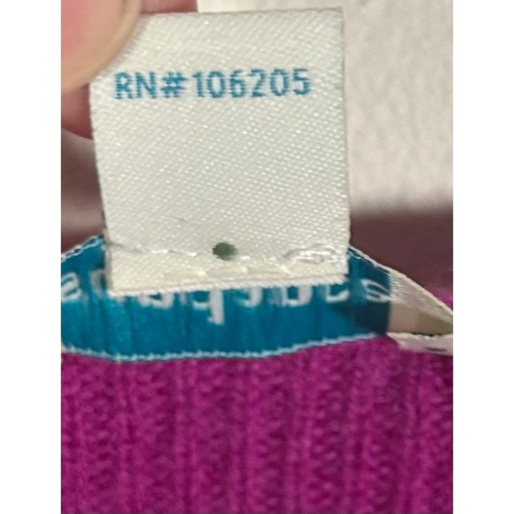 Sundance 100% Cashmere Ribbed V-Neck Sweater Magenta Purple XL RN106205 - Picture 5 of 6